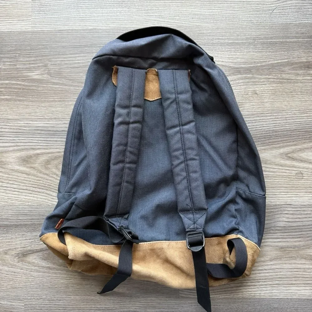 Vintage 80s Levi's Orange Tab Blue‎ Backpack Suede Canvas School Hiking Leather
